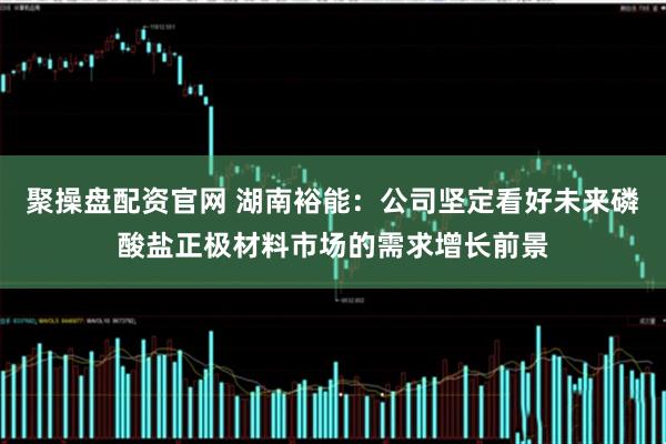 聚操盘配资官网 湖南裕能：公司坚定看好未来磷酸盐正极材料市场的需求增长前景
