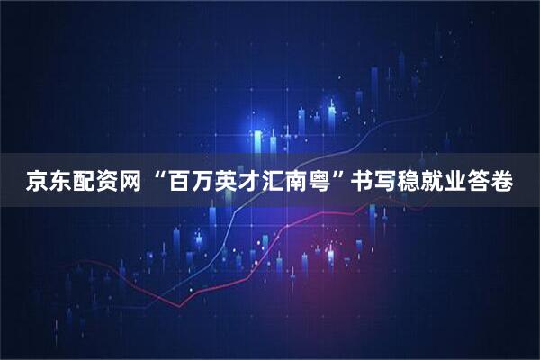京东配资网 “百万英才汇南粤”书写稳就业答卷