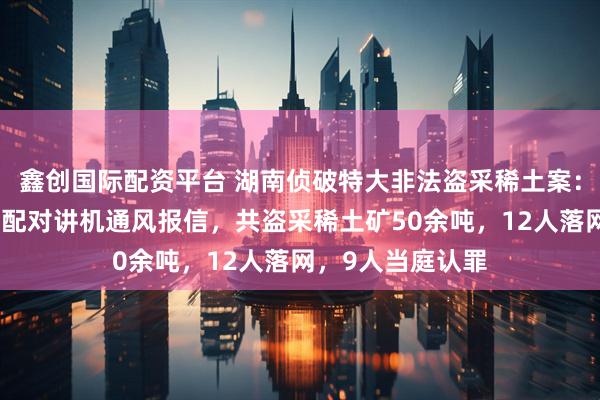 鑫创国际配资平台 湖南侦破特大非法盗采稀土案：团伙设瞭望哨、配对讲机通风报信，共盗采稀土矿50余吨，12人落网，9人当庭认罪